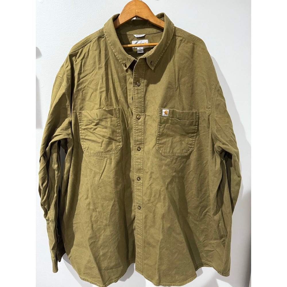 Carhartt Workwear Shirt Rugged Flex Rigby Mens 4XL Relaxed Fit Brownish Q - Picture 1 of 7